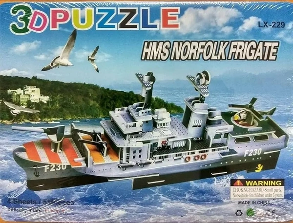 Random Design 3D DIY Puzzle Ship Kit for Kids Ages 4-8 | Build & Create Cardboard Model | Fun Educational Jigsaw Puzzle & Construction - Minimum 12