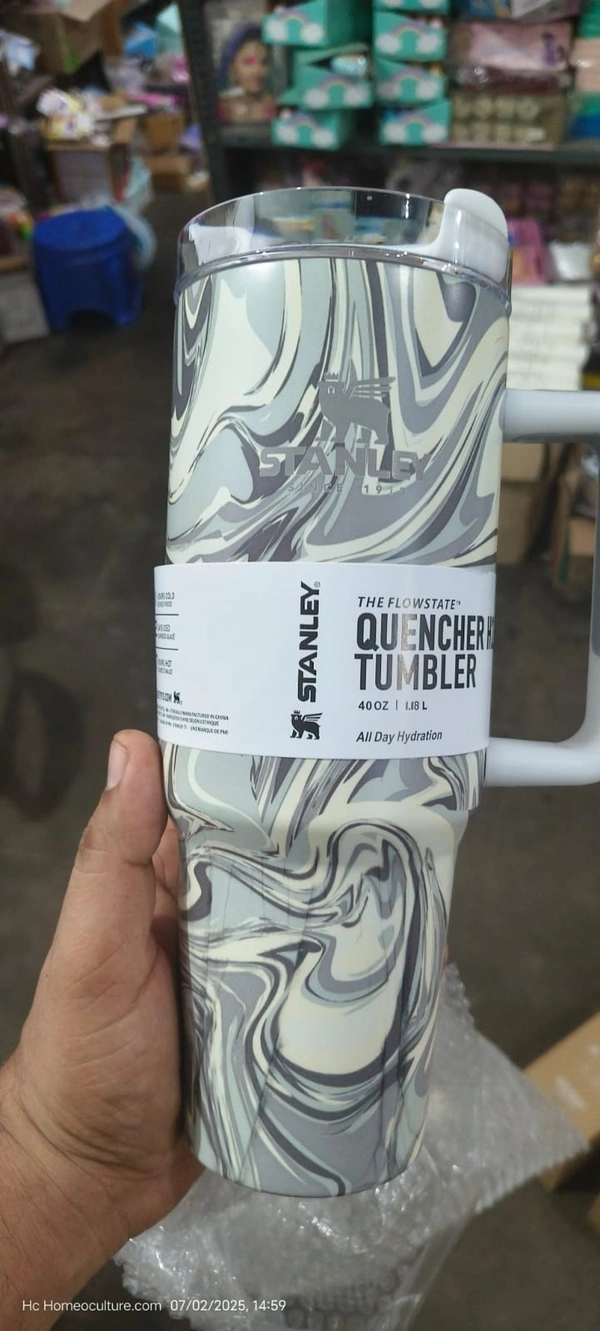 Stanley Stainless Marble Stone Steel Adventure Quencher Travel Tumbler 1.1 Liters - Sunflower