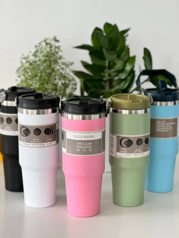 Vacuum Flask Thermal Cup Portable Sports Car Double Wall Stainless Steel