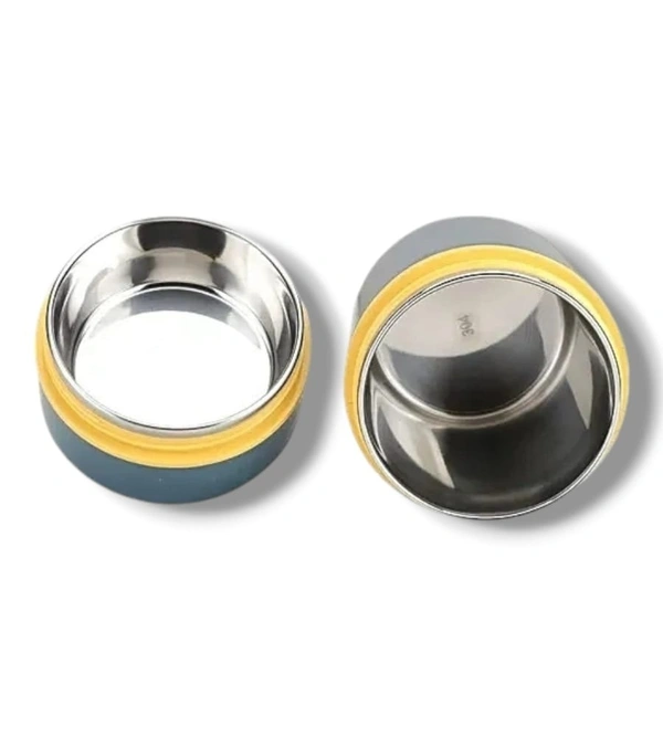 Tedemei Double Partition Leakproof Soup Bowl – 2-in-1 Hot Pot & Food Container for Office & Travel - Blue