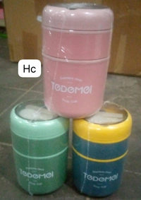 Tedemei Double Partition Leakproof Soup Bowl – 2-in-1 Hot Pot & Food Container for Office & Travel - Blue