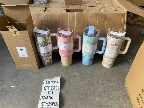 Stanley Stainless Marble Stone Steel Adventure Quencher Travel Tumbler 1.1 Liters - Black