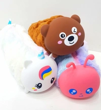 Expandable premium quality fur pencil pouch