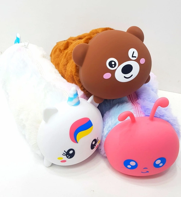 Expandable premium quality fur pencil pouch