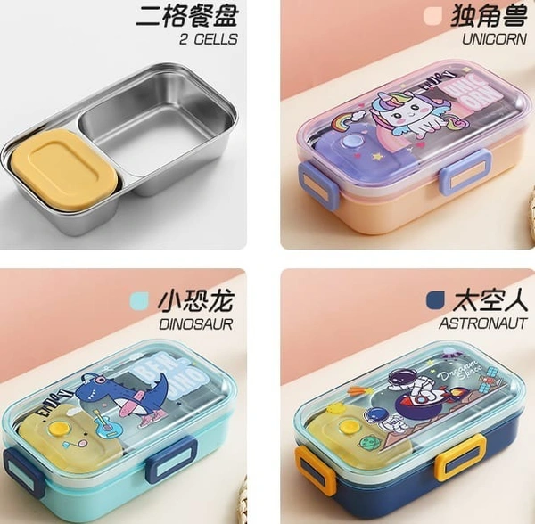 New 2 compartment steel lunch box