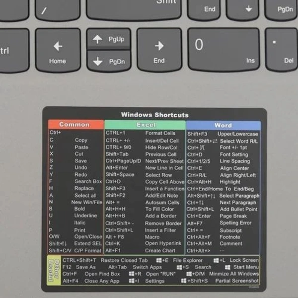 Microsoft Shortcut Sticker Quick Reference Guide - Keyboard Shortcut Stickers for PC/Laptop, Easy Apply, No Residue, Windows Keys Sticker LabelsMicrosoft Shortcut Sticker Quick Reference Guide - Keyboard Shortcut Stickers for PC/Laptop