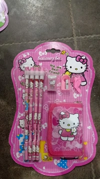 Stationery set with wallet, 4 pencils, eraser, sharpener and pencil grip Real pic shared