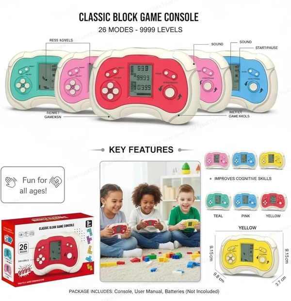 Electronic Brick Game, Retro Video Game Console for Kids