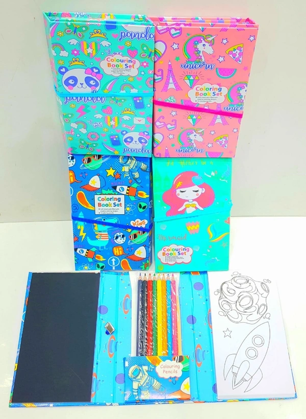Multi designs coloring book and scratch book diary ( scratch book and coloring book ) Coloring book now available with scratch page on one side and coloring pages on other