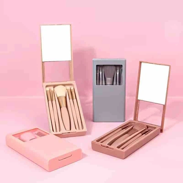 5 pcs makeup brush plus mirror set