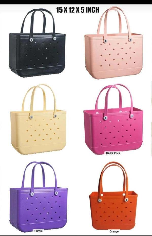 Beach Tote Bag Waterproof Open Hole Beach Basket Bag for Boat Outdoor Summer 38cmx32cmx13cm  15x12x5 inches 