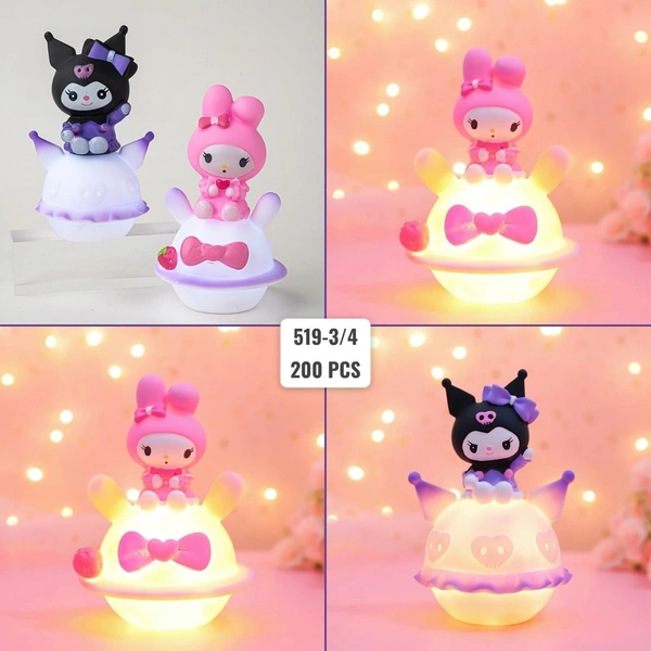 KUROMI & MY MELODY NIGHT VINYL NIGHT LAMP - BUTTON OPRATED - NON RECHARGEABLE