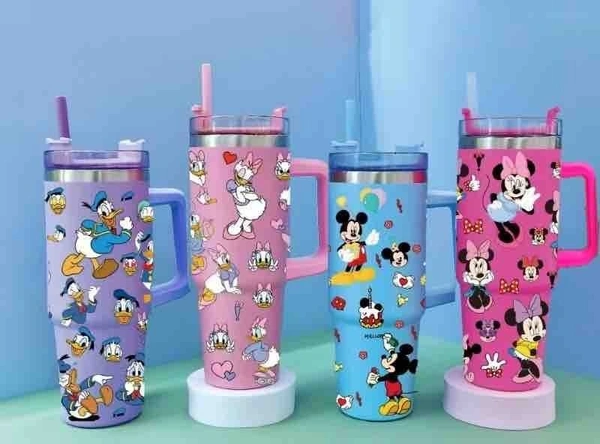 Cute Disney Stainless Steel Insulated Sippers – Leakproof & Stylish Thermos Bottles