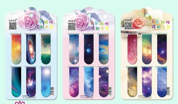 Magnetic bookmarks set of 6. unicorn, kuromi and space theme available 