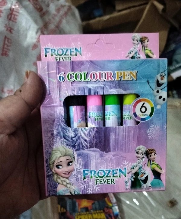 6 color sketchpens set Available in frozen n spiderman theme