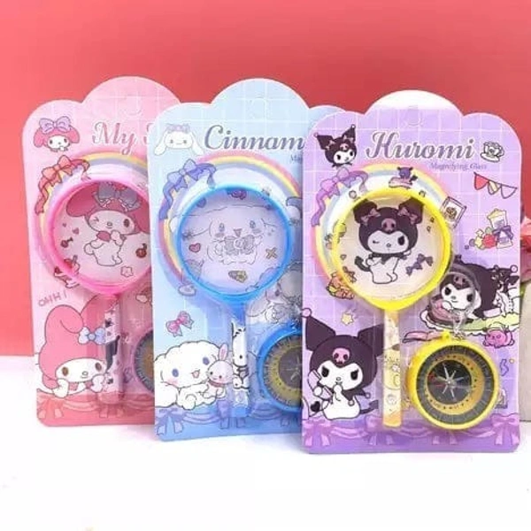 Magnifying glass with compass set in kuromi theme  Color random only