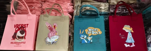 New premium quality printed felt tote bags