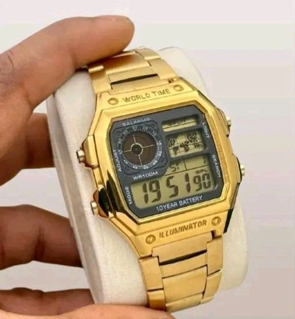 Illuminator Golden Stainless Steel Watch For Men