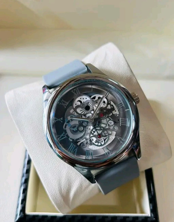 Fenton Round Dial Watch With Grey Silicon Strap For Men