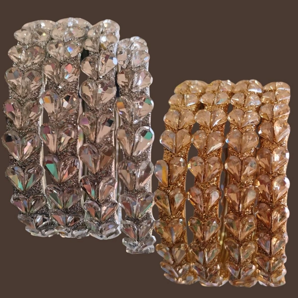 Fancy Kangan Heart Shape Kundan Stone(4 Pcs. Set)