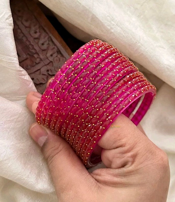 Rain Drop Viral Bangle ( 12 .pcs.Box) - 2.4, Strawberry Pink