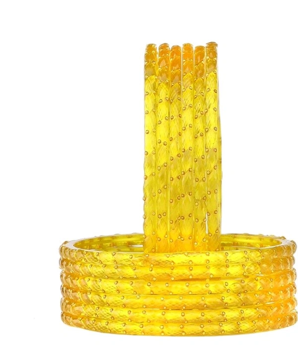 Rain Drop Viral Bangle ( 12 .pcs.Box) - 2.4, Yellow