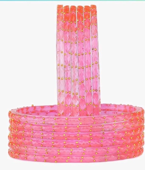 Rain Drop Viral Bangle ( 12 .pcs.Box) - 2.4, Pink