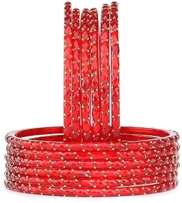 Rain Drop Viral Bangle ( 12 .pcs.Box) - 2.4, Red