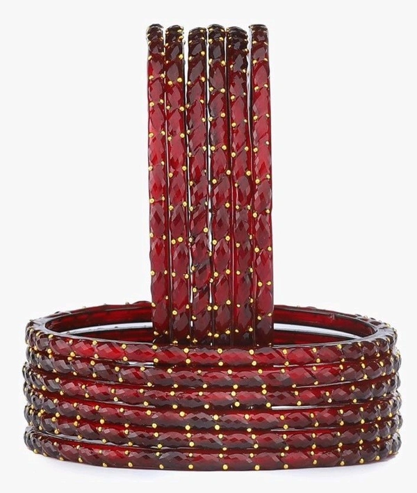 Rain Drop Viral Bangle ( 12 .pcs.Box) - 2.4, Maroon