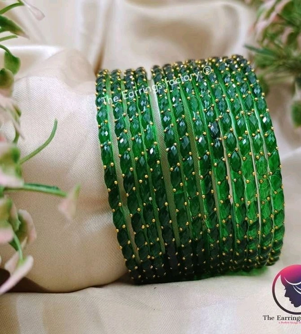 Rain Drop Viral Bangle ( 12 .pcs.Box) - 2.4, Green