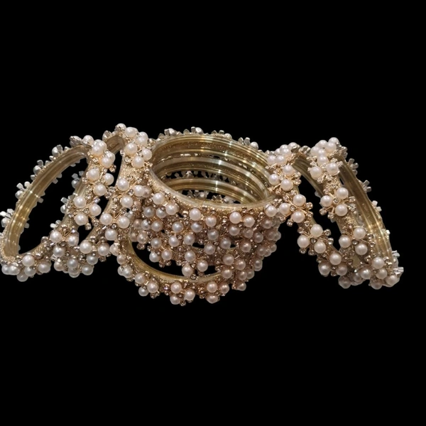 Fancy Kangan Pearl With Stone (4 Pcs. Set)