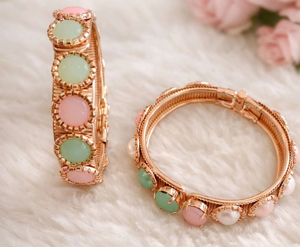 Breslate Ad Rose Gold Multy Primium Sharp Stone 1 Pice