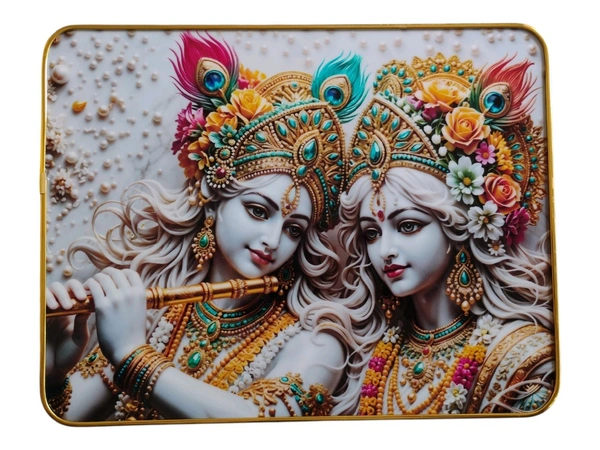 Attractive Crystal Photo Frame 40X30cm. - Radha Krishna
