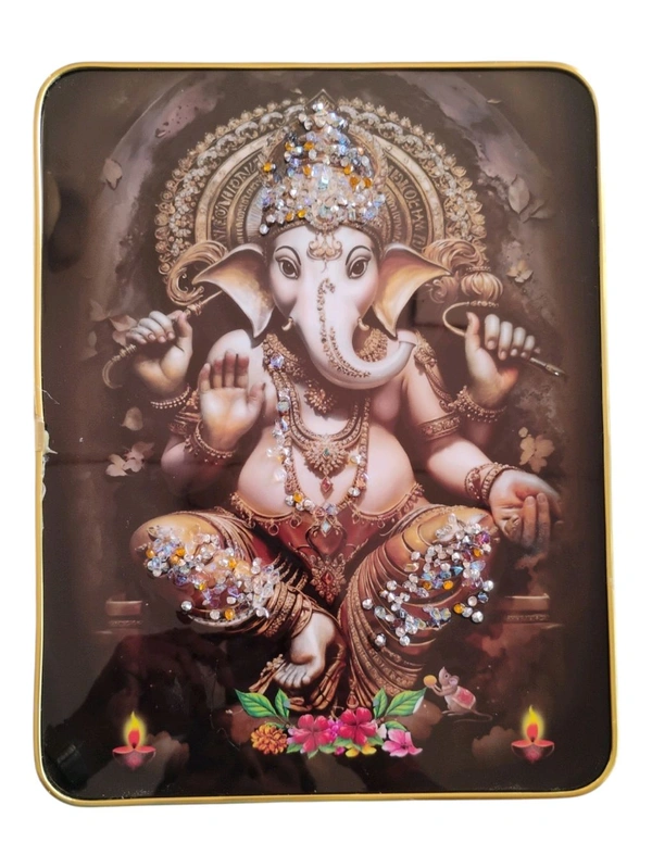 Attractive Crystal Decorated Photo Fram 30x40 CM. - Shree Ganesha