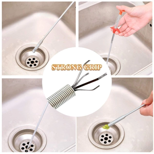 Drain Pipe Unclogging Tool with Claw (90cm, Black)