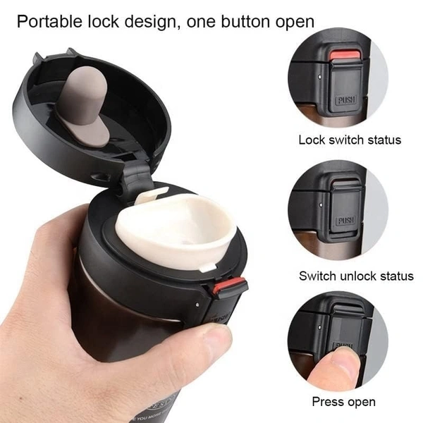 Coffee Mug Double Wall Stainless Steel Tumbler Vacuum Flask Bottle Thermo Tea Mug Travel Mug with Flip Lid