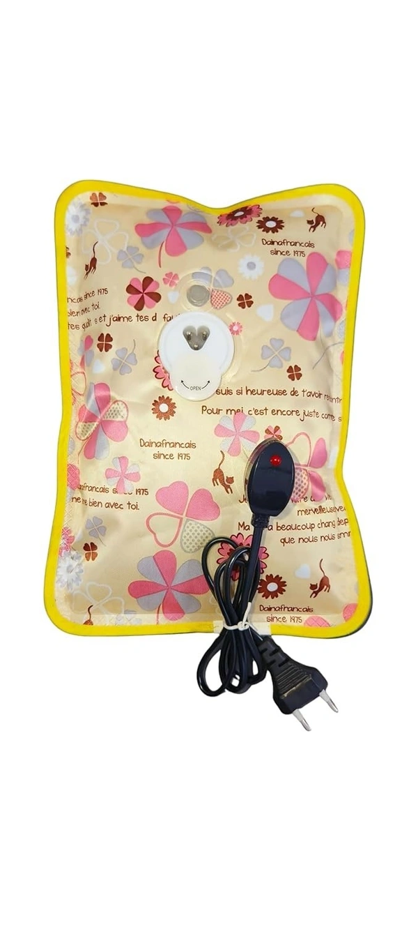Electric Hot Water Bag for Pain Relief – Soft and Durable Heat Pouch for Cramps, Back Pain, Muscle Aches & Winter Comfort | Easy to Use, Portable & Reusable (Multicolour)