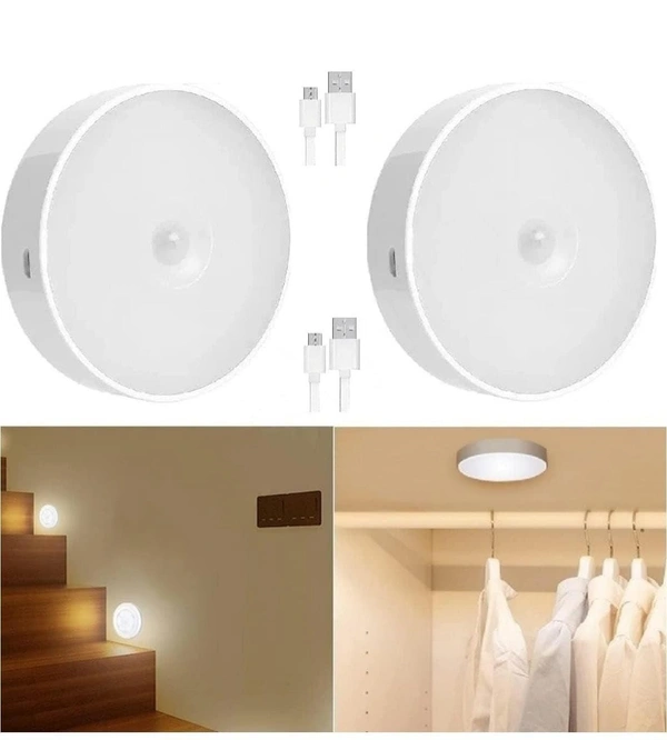 Motion Sensor Light for Home, USB Rechargeable Wireless LED Night Light, Self Adhesive Body Induction Lamp for Wardrobe, Cupboard