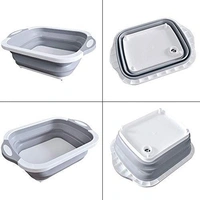 ilicon Based Multifunctional Kitchen Foldable Cutting, Chopping Board, Vegetable & Fruit Washing Storage Basket