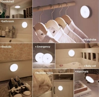 Motion Sensor Light for Home, USB Rechargeable Wireless LED Night Light, Self Adhesive Body Induction Lamp for Wardrobe, Cupboard
