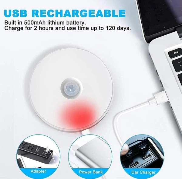 Motion Sensor Light for Home, USB Rechargeable Wireless LED Night Light, Self Adhesive Body Induction Lamp for Wardrobe, Cupboard