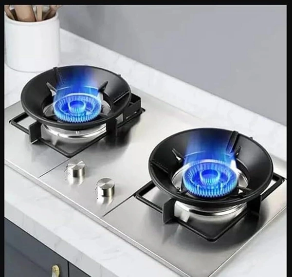 Black Gas Saver Burner Stand for LPG Gas Stove (Pack of 2)
