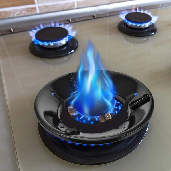 Black Gas Saver Burner Stand for LPG Gas Stove (Pack of 2)