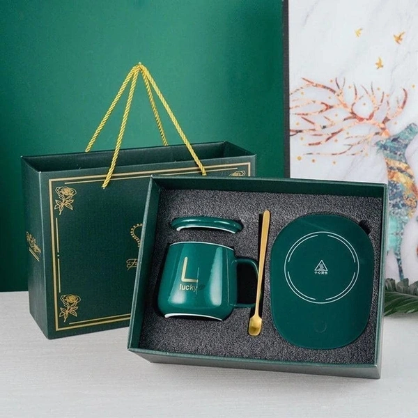 Ceramic Coffee Tea Mug with Warmer Auto Shut Off and Heating Function