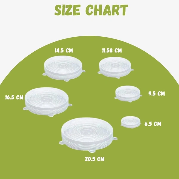 Silicone Stretch Lids, Multi-Size Reusable Silicone Lids for Bowls and Containers