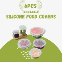 Silicone Stretch Lids, Multi-Size Reusable Silicone Lids for Bowls and Containers