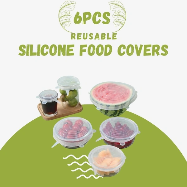 Silicone Stretch Lids, Multi-Size Reusable Silicone Lids for Bowls and Containers