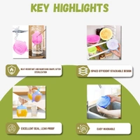 Silicone Stretch Lids, Multi-Size Reusable Silicone Lids for Bowls and Containers