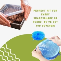 Silicone Stretch Lids, Multi-Size Reusable Silicone Lids for Bowls and Containers