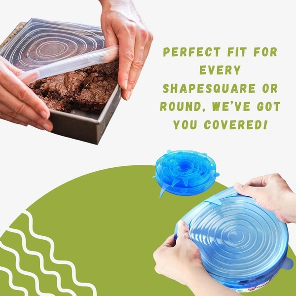 Silicone Stretch Lids, Multi-Size Reusable Silicone Lids for Bowls and Containers